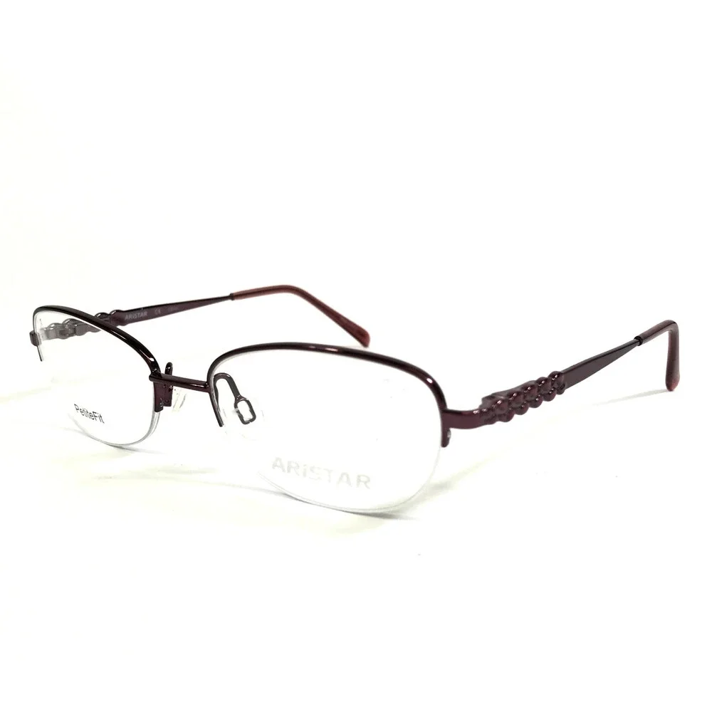 Aristar Petite Eyeglasses Frames AR16380 513 Wine Purple Half Rim 49-17-130